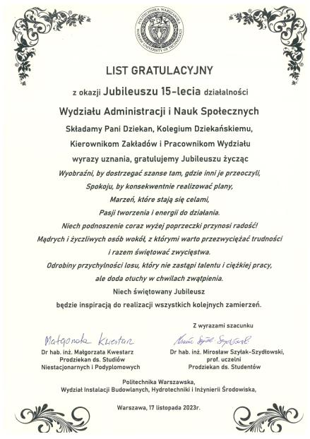 obrazek: list gratulacyjny